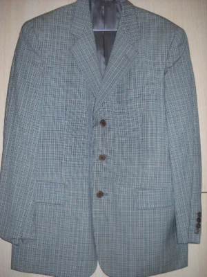 Giacca SanRemo Blu Verde Quadri Piccoli Uomo