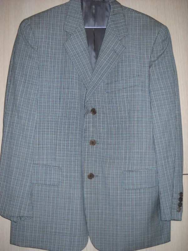 Giacca SanRemo Blu Verde Quadri Piccoli Uomo