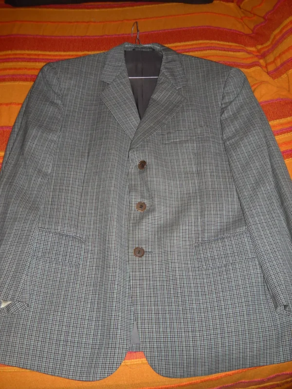 Giacca SanRemo Blu Verde Quadri Piccoli Uomo