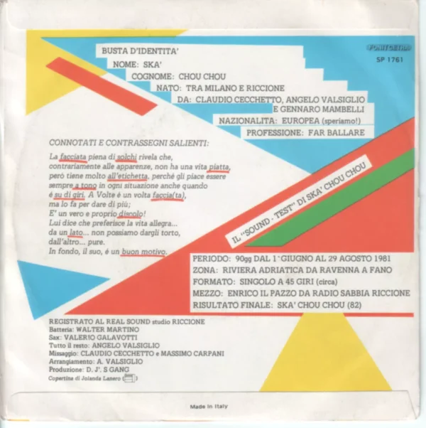 Claudio Cecchetto Ska Chou Chou